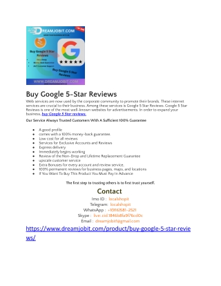 Buy Google 5 Star Reviews