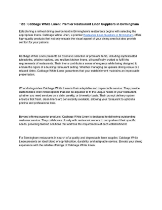 Restaurant Linen Suppliers in Birmingham (1)