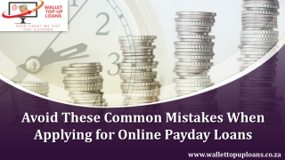 Avoid These Common Mistakes When Applying for Online Payday Loans