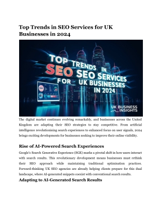 Top Trends in SEO Services for UK Businesses in 2024