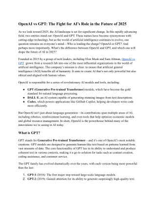 OpenAI vs GPT_ The Fight for AI’s Role in the Future of 2025