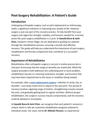 Post-Surgery Rehabilitation_ A Patient’s Guide