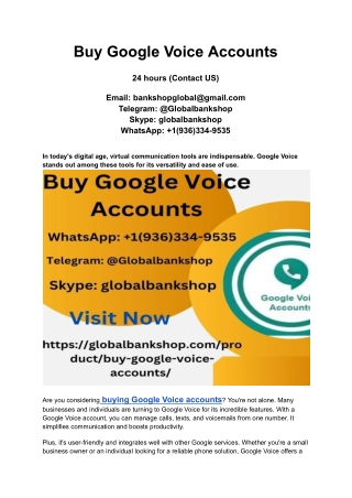 Buy Google Voice Accounts