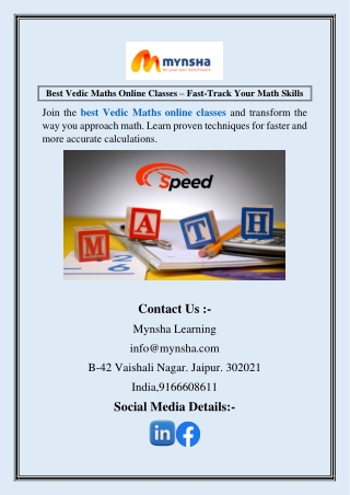 Best Vedic Maths Online Classes  Fast-Track Your Math Skills