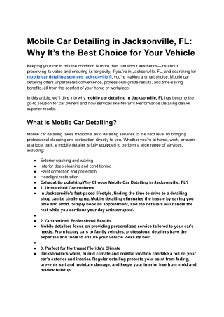 mobile car detailing jacksonville fl