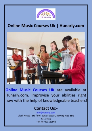 Online Music Courses Uk  Hunarly.com