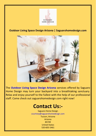 Outdoor Living Space Design Arizona  Saguarohomedesign.com
