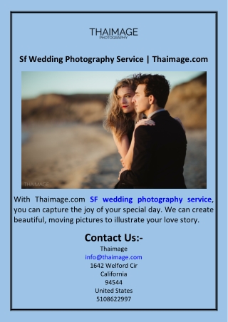 Sf Wedding Photography Service  Thaimage.com