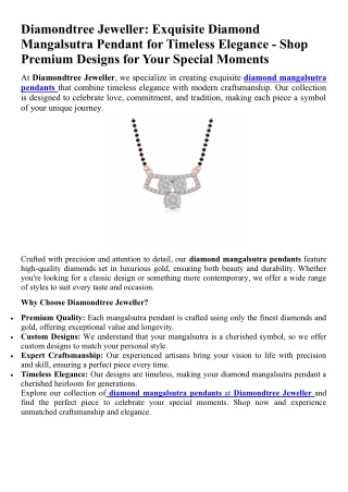 Diamond Mangalsutra Pendant