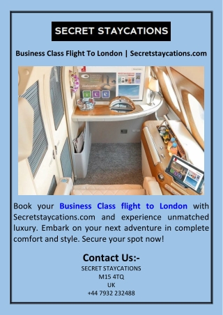 Business Class Flight To London  Secretstaycations.com