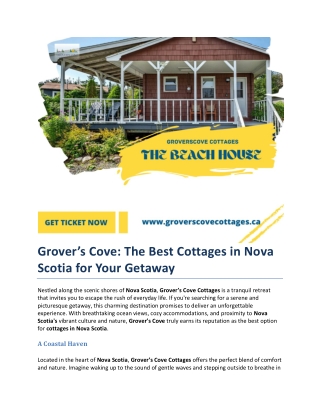 Grover’s Cove - The Best Cottages in Nova Scotia for Your Getaway