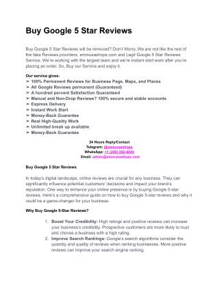 Buy Google 5 Star Reviews