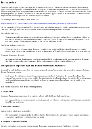 Les avantages d'un site responsive pour les mairies
