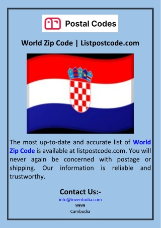 World Zip Code  Listpostcode.com