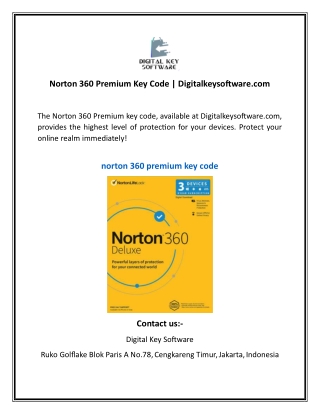 Norton 360 Premium Key Code Digitalkeysoftware