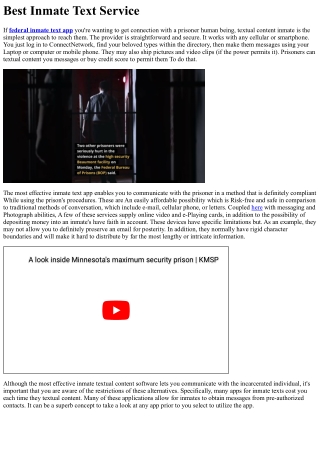 Greatest Inmate Text Company