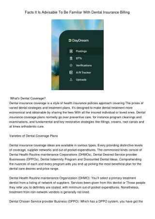 FactsItIsAdvisableToBeFamiliarWithDentalInsuranceBilling