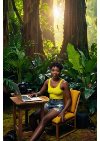 digital freelancer in forest