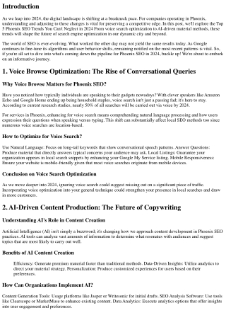 Top 5 Phoenix SEO Trends You Can't Disregard in 2024