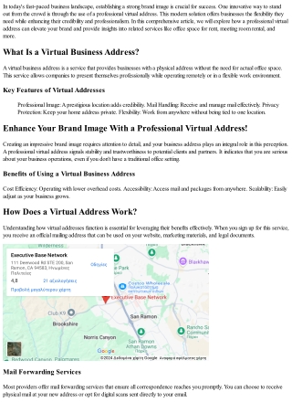 Boost Your Brand Name Image With a Professional Virtual Address!