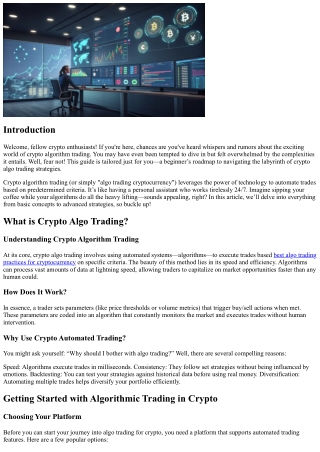 A Beginner’s Guide to Crypto Algorithm Trading Strategies