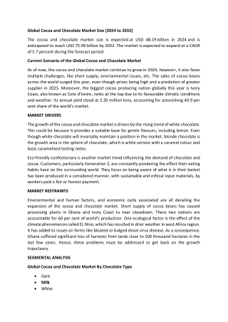 Cocoa and Chocolate Market-Promo