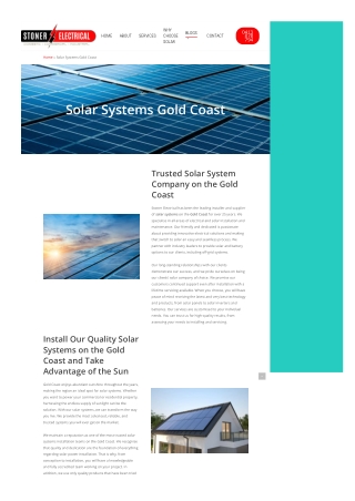 Solar Systems Gold Coast