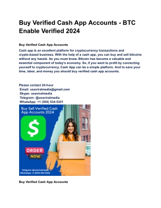 Buy Verified Cash App Accounts - BTC Enable Verified 2024