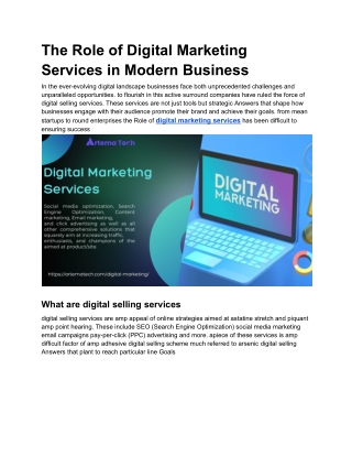 The Role of Digital Marketing Services in Modern Business