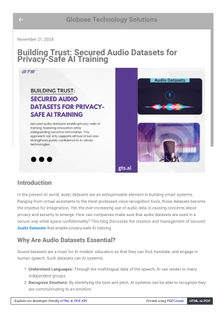 Building Trust: Secured Audio Datasets for Privacy-Safe AI Training