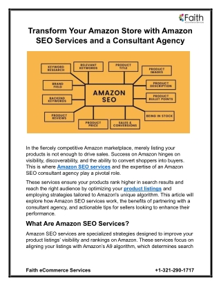 Transform Your Amazon Store with Amazon SEO Services and a Consultant Agency