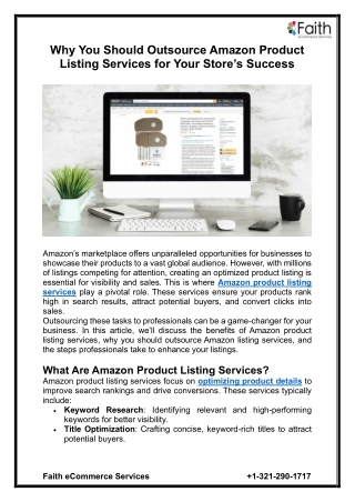 Why You Should Outsource Amazon Product Listing Services for Your Store’s Success