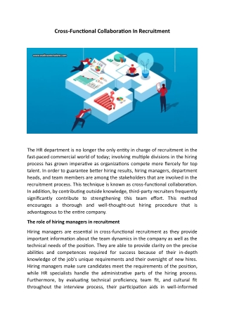 Cross Functional Collaboration In Recruitment