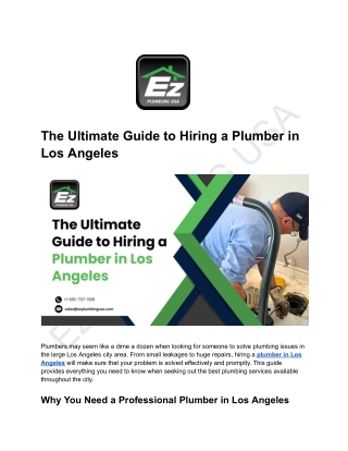 The Ultimate Guide to Hiring a Plumber in Los Angeles