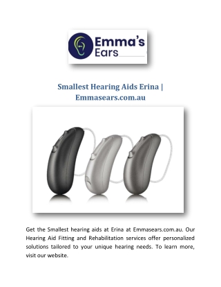 Smallest Hearing Aids Erina