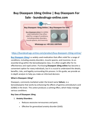 Buy Diazepam 10mg Online Buy Diazepam For Sale - bundesdrugs-online