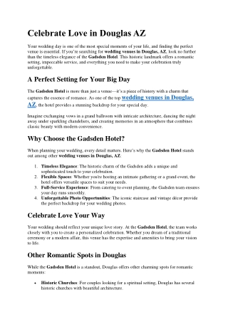 Celebrate Love in Douglas AZ