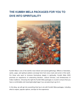 The Kumbh Mela Packages for you to dive into spirituality