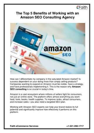 The Top 5 Benefits of Working with an Amazon SEO Consulting Agency