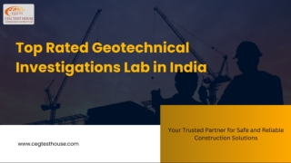 Top Rated Geotechnical Investigations Lab in India