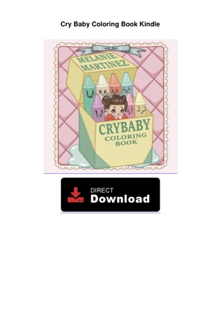 Cry Baby Coloring Book Kindle