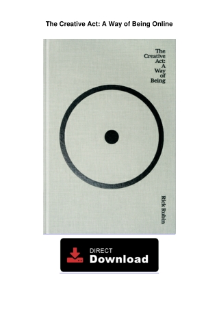 The Creative Act: A Way of Being Ready