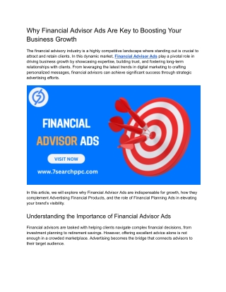 Why Financial Advisor Ads Are Key to Boosting Your Business Growth