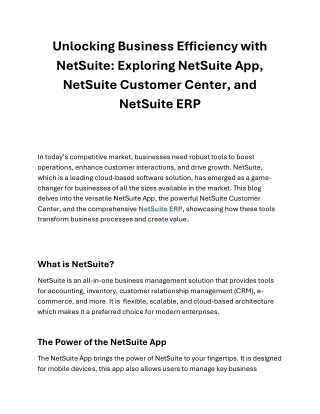 Enhance Business Efficiency with NetSuite
