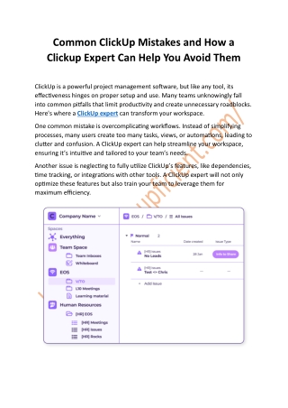 Common ClickUp Mistakes and How a Clickup Expert Can Help You Avoid Them