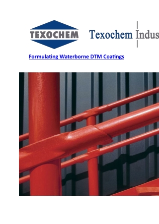 Formulating Waterborne DTM Coatings