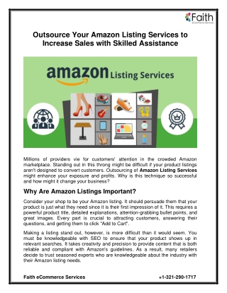 Outsource Your Amazon Listing Services to Increase Sales with Skilled Assistance