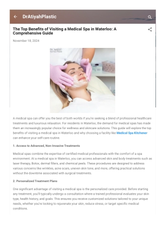 The Top Benefits of Visiting a Medical Spa in Waterloo: A Comprehensive Guide