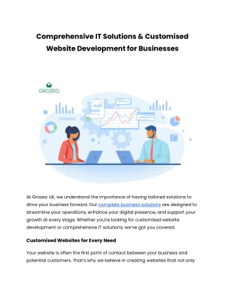 Comprehensive IT Solutions & Customised Website Development for Businesses