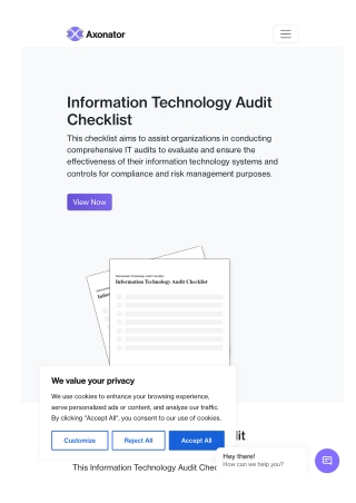 information technology audit checklist